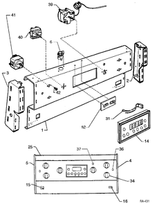 CONTROL PANEL Diagram and Parts List for GRMF2400ST-6  General Electric Range