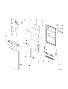 Part Location Diagram of WG04F04746 GE MEMBRANE SWITCH