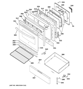 Part Location Diagram of WB56X33734 GE CRYSTAL WINDOW
