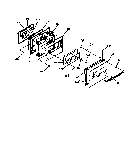 Oven Door Diagram and Parts List for JCSP39WW2WW  General Electric Range