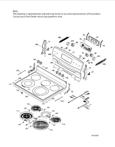 CONTROL PANEL & COOKTOP Diagram and Parts List for JCB860SJ1SV  General Electric Range