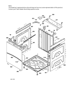 WASHER CABINET Diagram and Parts List for GUAN275ED1WW  General Electric Dryer