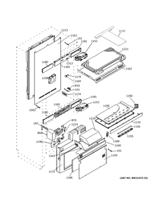 Cabinet Diagram and Parts List for ZIK30GNNCII  General Electric Refrigerator