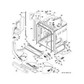 Body Parts (1) Diagram and Parts List for ZDT985SSNCSS  General Electric Dishwasher