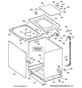 CABINET, COVER & FRONT PANEL Diagram and Parts List for GJXR2130B2WW  General Electric Washer