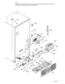 SEALED SYSTEM AND MOTHER BOARD Diagram and Parts List for PNE25JGKCKWW  General Electric Refrigerator