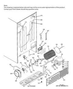 Machine Compartment Diagram and Parts List for GTMP520ED4WW  General Electric Dryer