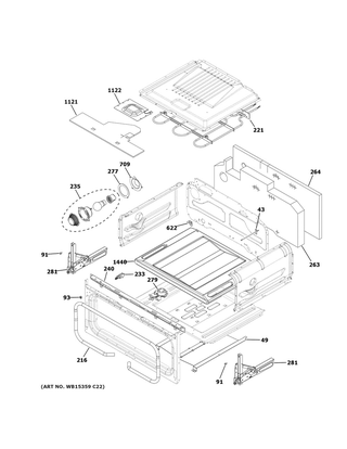 Part Location Diagram of WB34X28907 GE BAKE DEFLECTOR UC