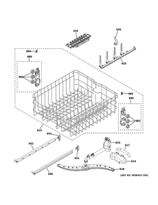 Part Location Diagram of WD12X30218 GE CUP SHELF