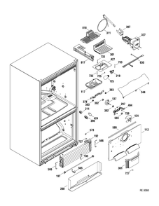Fz Section Diagram and Parts List for ZBD6880K01SS  General Electric Refrigerator