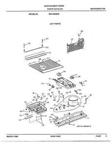 Unit Parts Diagram and Parts List for SIG140060B  General Electric Refrigerator