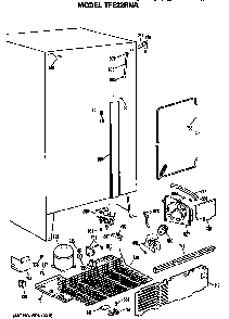 Unit Diagram and Parts List for TFE22RNA  General Electric Refrigerator