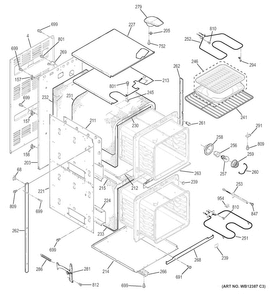 Body Parts Diagram and Parts List for JRP28BJ2BB  General Electric Wall Oven