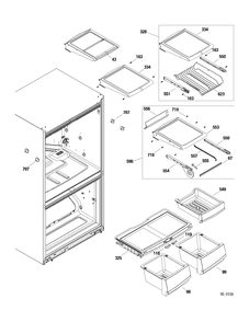 FF SHELVES Diagram and Parts List for PDRS0MBXALSS  General Electric Refrigerator