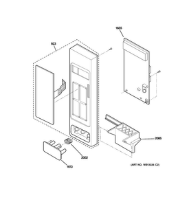 Control Parts Diagram and Parts List for JES2051DN3BB  General Electric Microwave