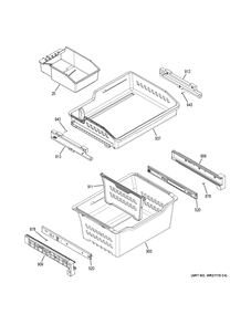 FREEZER SHELVES Diagram and Parts List for GDE21EGKFRWW  General Electric Refrigerator