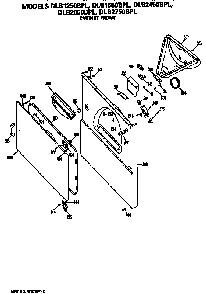 Cabinet Front Diagram and Parts List for DLB2450BPL  Hotpoint Dryer