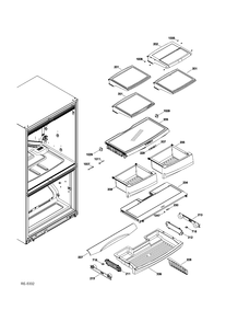FF SHELVES Diagram and Parts List for PFRS5NBXBSS  General Electric Refrigerator