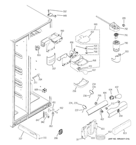 Fresh Food Section Diagram and Parts List for GSE25HGHBHWW  General Electric Refrigerator