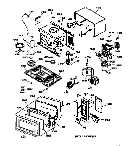 Microwave Diagram and Parts List for JE1860SB001  General Electric Microwave