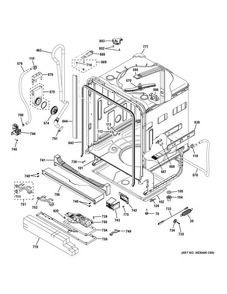 Body Parts Diagram and Parts List for CDT725SSF4SS  General Electric Dishwasher