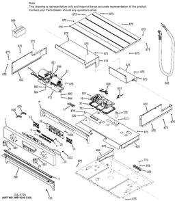 CONTROL PANEL Diagram and Parts List for ZET1PH1SS  General Electric Range