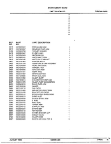 Motor Pump Mechanism Page 2 Diagram and Parts List for SIG1482A68BA  General Electric Dishwasher