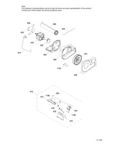 BLOWER & DRIVE  & BURNER Diagram and Parts List for GTD42GAMJ1WW  General Electric Dryer