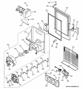 Ice Maker & Dispenser Diagram and Parts List for PYE22PSHDSS  General Electric Refrigerator