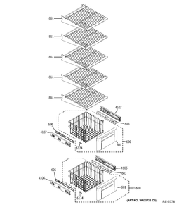 FZ SHELVES Diagram and Parts List for ZISS360DXCSS  General Electric Refrigerator