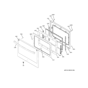 Door Diagram and Parts List for JTS5000SV2SS  General Electric Wall Oven