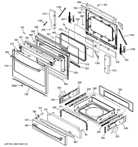 Door & Drawer Parts Diagram and Parts List for PGS920SEF3SS  General Electric Range
