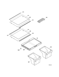 FF SECTION Diagram and Parts List for GTRS0HBZARBS  General Electric Refrigerator