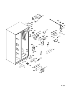 FF FUNCTIONAL PARTS Diagram and Parts List for DSRS5KGXIFGS  General Electric Refrigerator