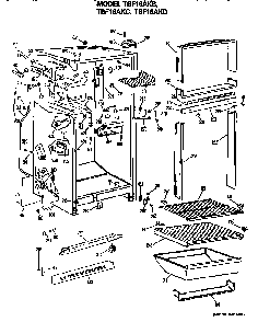 Cabinet Parts Diagram and Parts List for TBF16AKB  General Electric Refrigerator