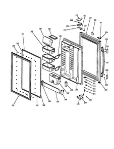 Fresh Food Door Diagram and Parts List for PDS18LMAWW  General Electric Refrigerator