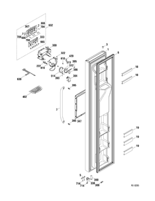 FZ DOOR Diagram and Parts List for GSRS3QGXAFSS  General Electric Refrigerator