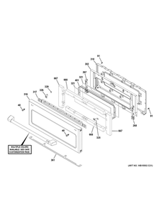 Upper Door Diagram and Parts List for CHS950P2M6S1  General Electric Range