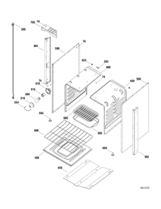 BODY PARTS Diagram and Parts List for JGAS730EL1WW  General Electric Range