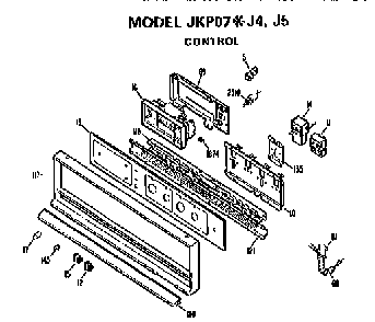 Control Diagram and Parts List for JKP07J5  General Electric Wall Oven