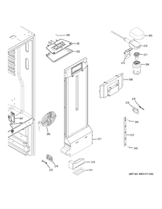 FRESH FOOD SECTION Diagram and Parts List for GNE25JGKFFBB  General Electric Refrigerator