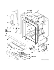 Body Parts Diagram and Parts List for GDT635HMJ0ES  General Electric Dishwasher