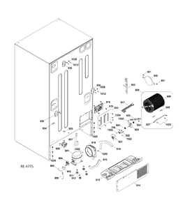 SEALED SYSTEM & MOTHERBOARD Diagram and Parts List for PFRS2MJXBSS  General Electric Refrigerator