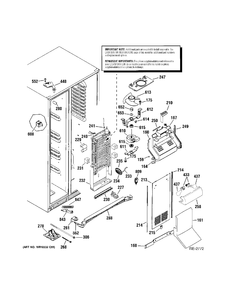 FREEZER SECTION Diagram and Parts List for ZFSB25DTBSS  General Electric Refrigerator