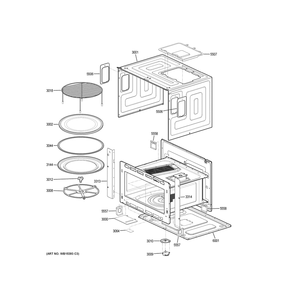 Oven Cavity Parts Diagram and Parts List for CTC912P2N3S1  General Electric Microwave Oven Combo