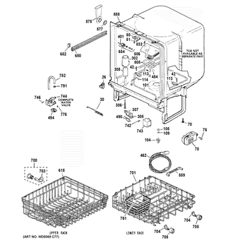 Body Parts Diagram and Parts List for GSD2100V55BB  General Electric Dishwasher