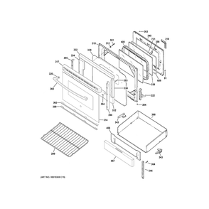 Door & Drawer Parts Diagram and Parts List for JB480SY1SS  General Electric Range