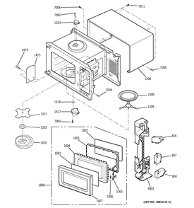 OVEN, DOOR & LATCH BOARD PARTS Diagram and Parts List for CPLMB186KCB  General Electric Air Conditioner