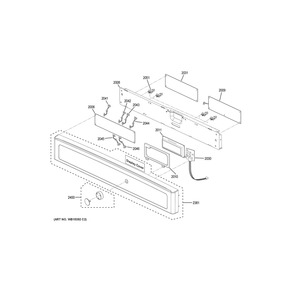 Control Panel Diagram and Parts List for JT3800SHASS  General Electric Microwave Oven Combo