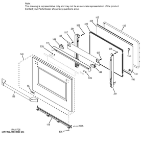 UPPER DOOR Diagram and Parts List for ZET2PH1SS  General Electric Range